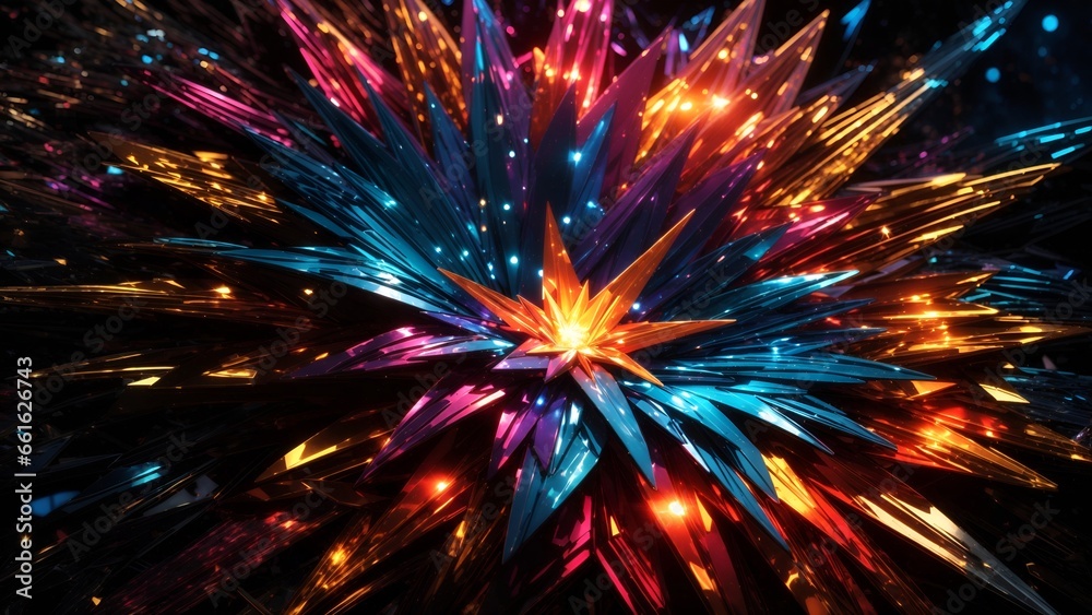 A celestial wonder emerges, a newborn star bursting with a kaleidoscope of vibrant hues and shimmering light, set against the inky depths of the unknown.
A celestial wonder emerges, a newborn star bursting with a kaleidoscope of vibrant hues and shimmering light, set against the inky depths of the unknown.