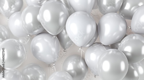 Silver balloons background - generative ai
