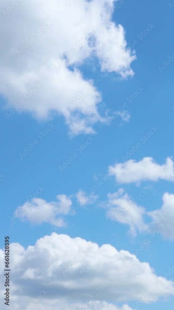 Blue sky with clouds and sun. 4K Time lapse, Sky with clouds.