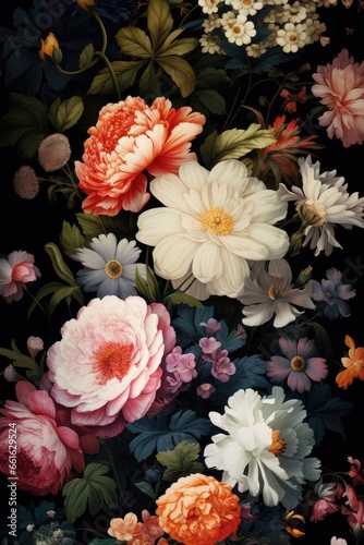 style floral pattern wallpaper texture - generative ai