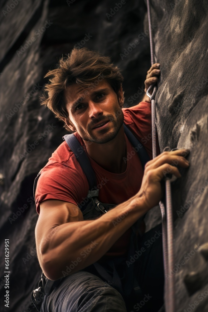 Fototapeta premium Rock climbing | Generative AI