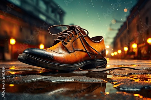 Stylish beautiful bright men's shoes. Style and fashion concept