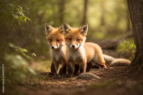 Fox Cubs by the Cave © Blinkro