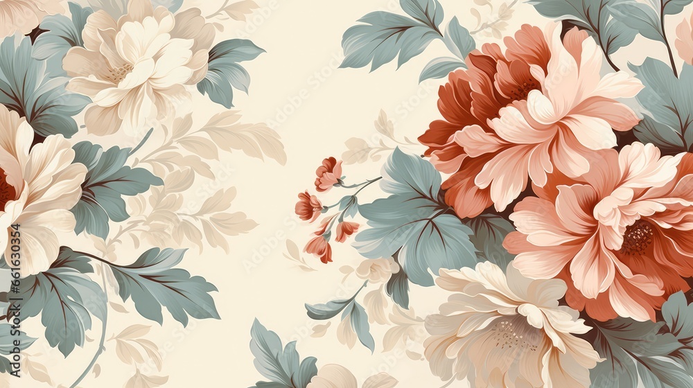 seamless pattern with flowers - generative ai