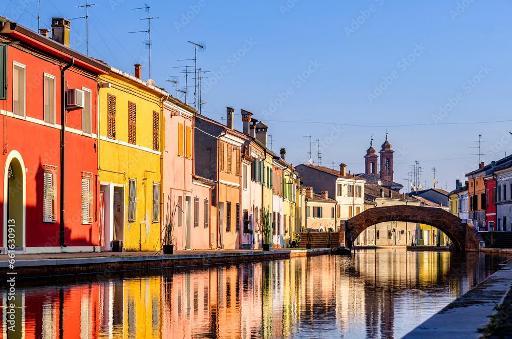 famous old town of comacchio in italy