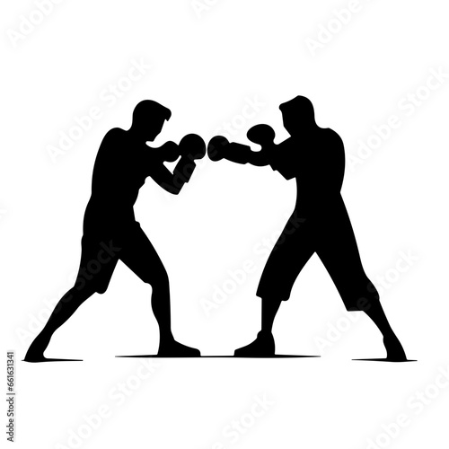 silhouettes of boxing 