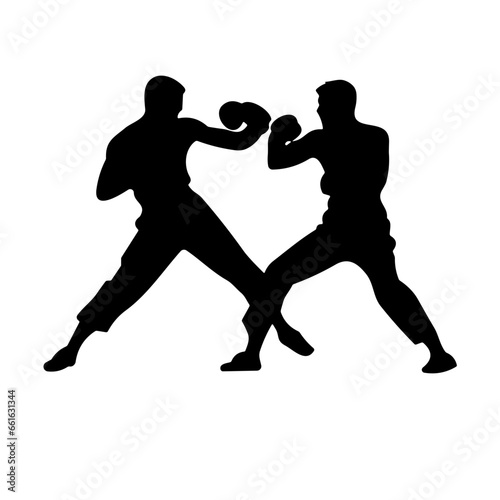 silhouettes of boxing 