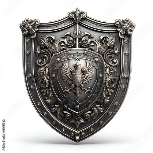 Vintage shield isolated on white background 