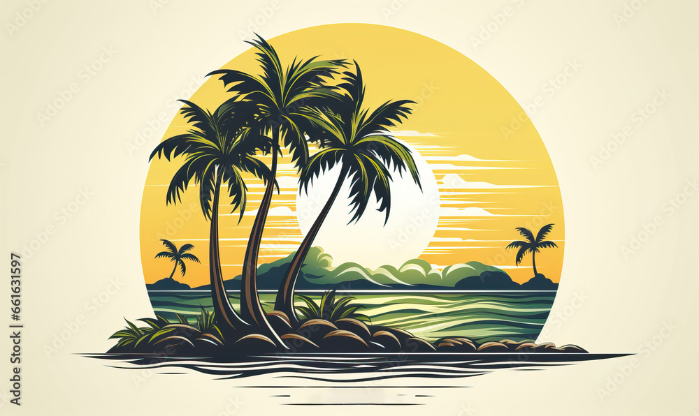 Image of palm trees on a light background.