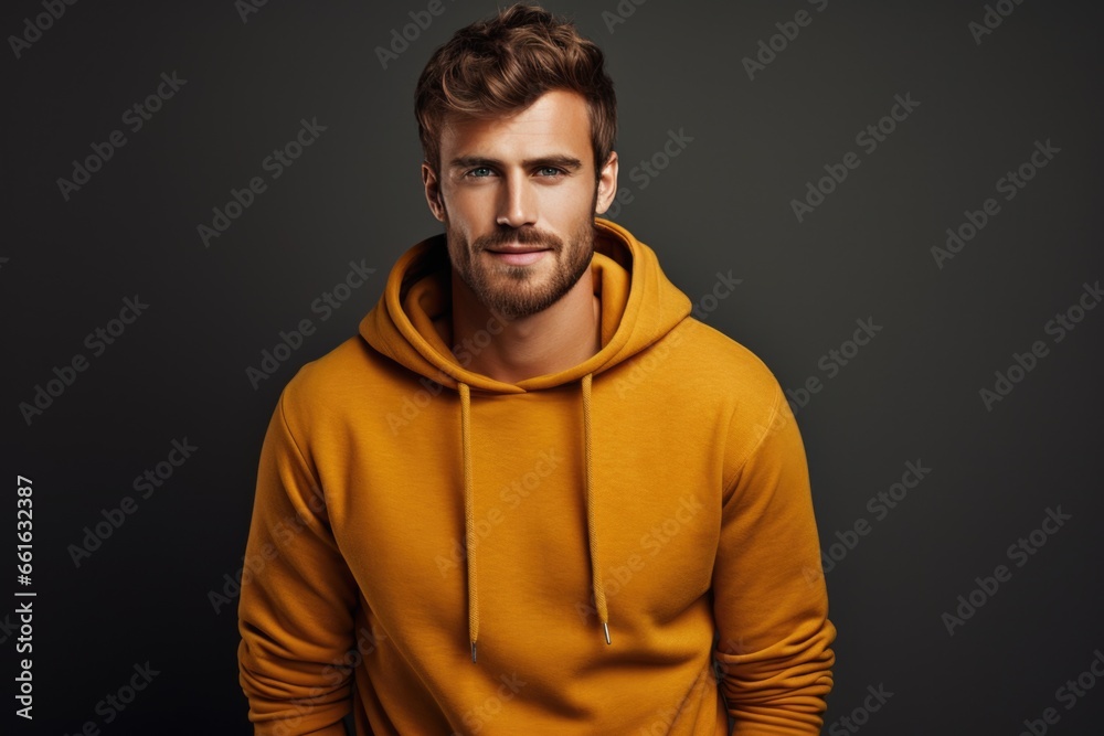 photo of a stylish man in a fashionable warm suit. On a light background. Style and fashion concept