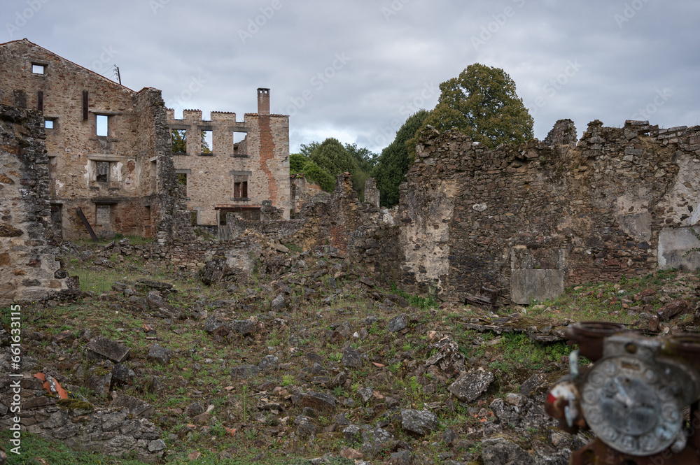 The town of Oradour Sur Glan destroyed after the war