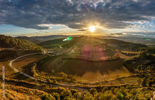 A sunset over the countryside @ Castellolí, Catalonia, Spain.