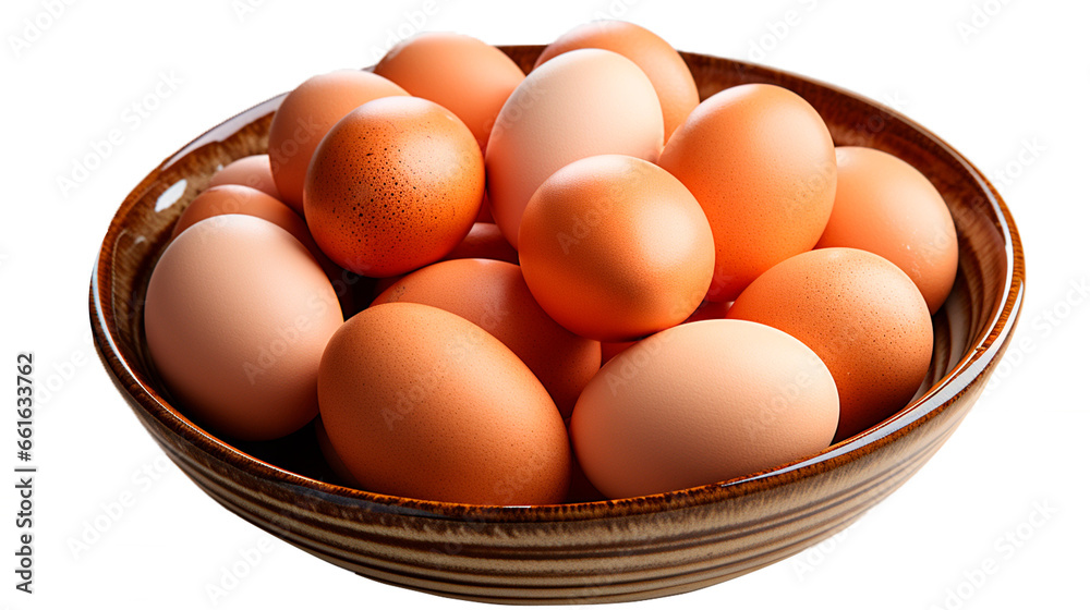Eggs in Bowl Clipart: Isolated and transparent PNG Background for Versatile Use. Generative AI. Eggs in Bowl Clipart: Isolated and transparent PNG Background for Versatile Use. Generative AI.