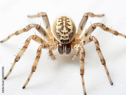 Close-Up of Light Brown Spider - A Fascinating Glimpse into the World of Arachnids, Perfect for Nature Documentaries, Biology Textbooks, and Wildlife Photography