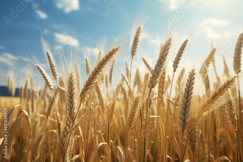 A beautiful field of wheat with the sun shining in the background. Perfect for nature or agriculture related projects.