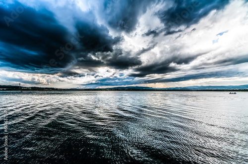 Storm on the lake, HDR image(High Dynamic Range)