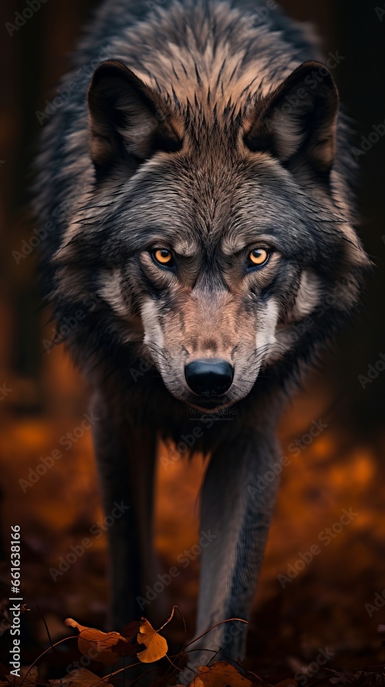 Fototapeta premium portrait of lone wolf wallpaper