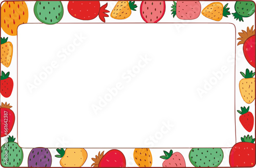 abstract fruits vector photo frame svg illustration