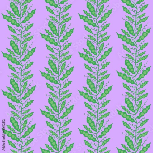 Floral cartoon seamless peas and leaves and branches pattern for wrapping paper and fabrics and linens