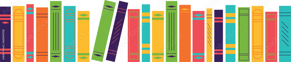 Book spines. Books on a transparent background. Vector illustration, eps 10. Book spines. Books on a transparent background. Vector illustration, eps 10.