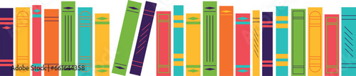  Book spines. Books on a transparent background. Vector illustration, eps 10.	