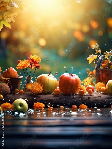 autumn still life, Mid Autumn festival ,  generative ai © Nia™