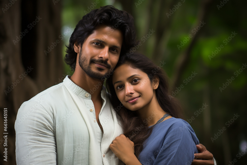 Portrait Of An Indian Couple In Village, Indian Couple, Indian Couple Portrait