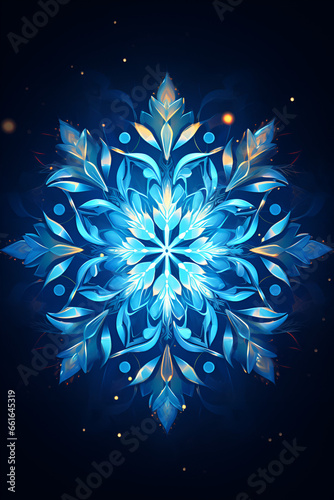 Wallpaper Mural Phone wallpaper of a blue snowflake in winter Torontodigital.ca