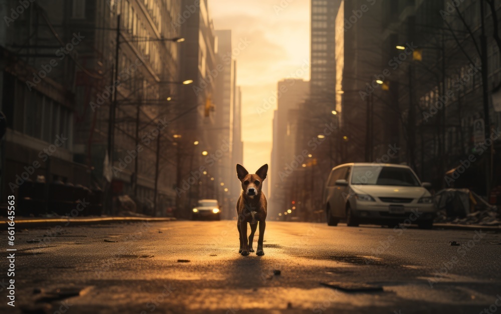 dog on the street