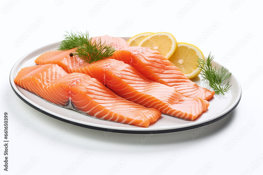 raw salmon on a plate