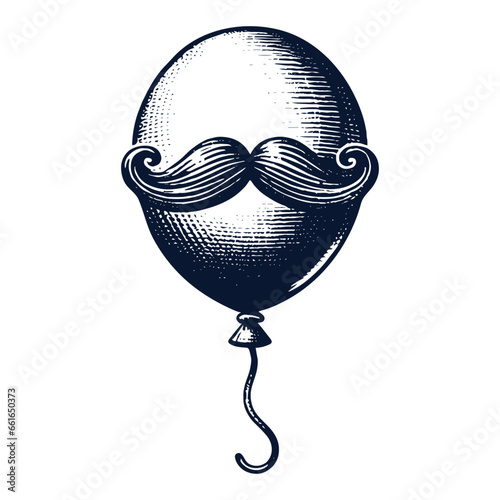 balloon with mustache funny sketch