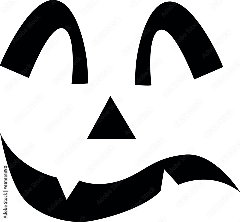 Halloween pumpkin cute scary silhouette face. Halloween pumpkin cute scary silhouette face.