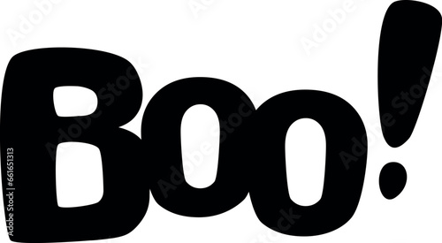 Boo Halloween black lettering phrase.