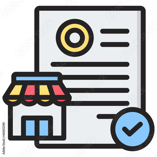 Franchise Agreement Outline Color Icon