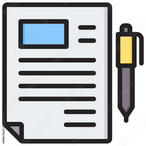 Contract Outline Color Icon