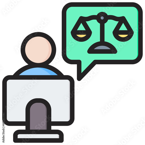 Legal Advice Outline Color Icon