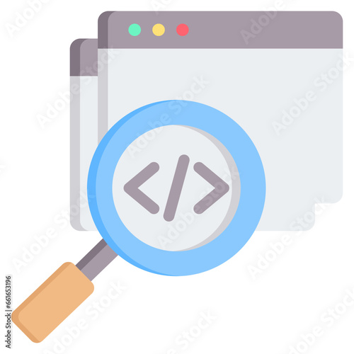 Analysis Code Flat Icon