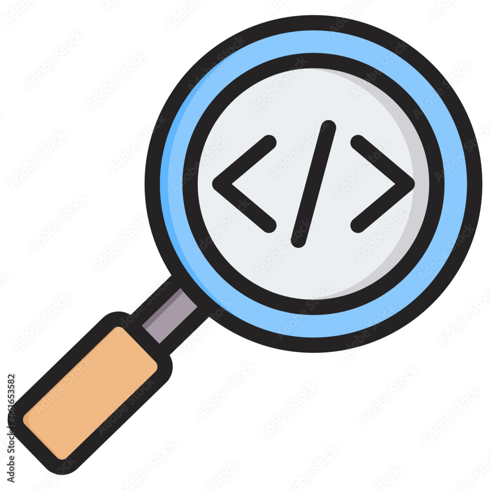 Code Review Outline Color Icon
