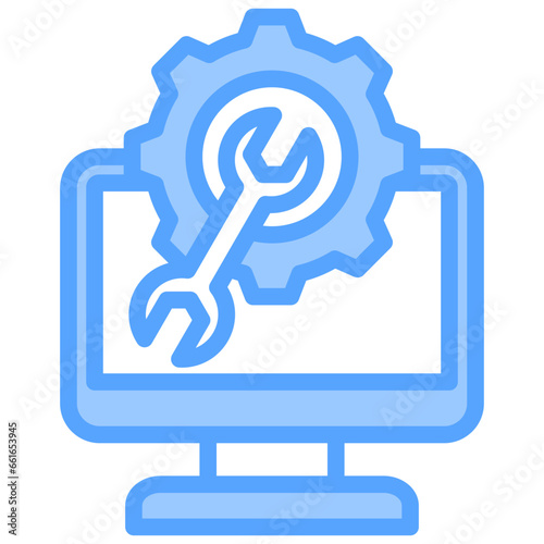 Web Maintenance Blue Icon