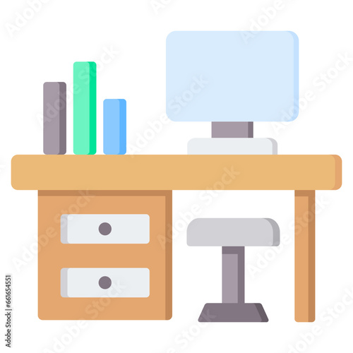 Office Space Flat Icon