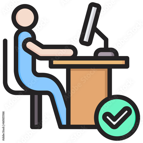 Comfortable Workplace Outline Color Icon