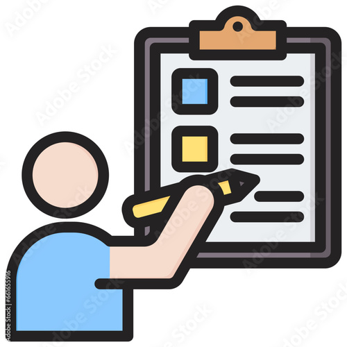 Self Assessment Outline Color Icon