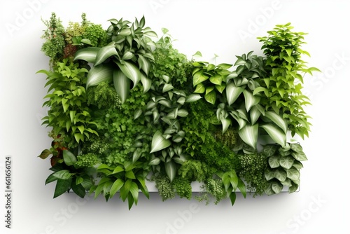 3D plant wall on white background. Generative AI
