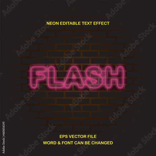 Flash neon text effect design