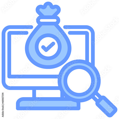 Digital Asset Indexing Blue Icon