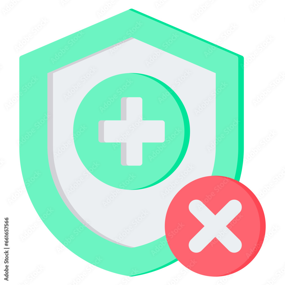 Fototapeta premium No Health Insurance Flat Icon