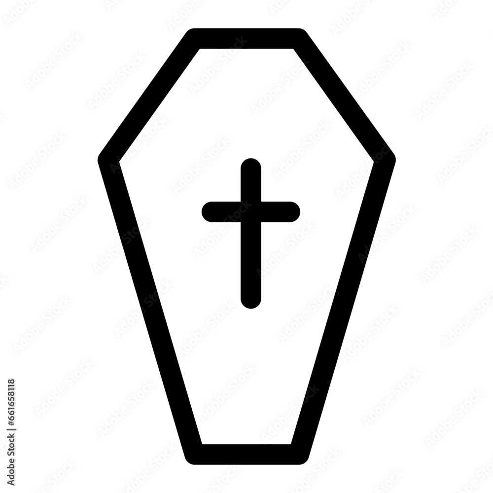 Obraz premium Coffin Halloween Icon Illustration