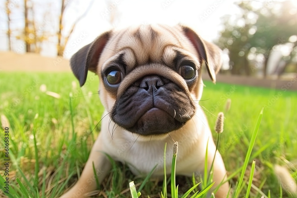 Pug Puppy to Adult: Captivating Visual Journey of Pug Images, generative AI