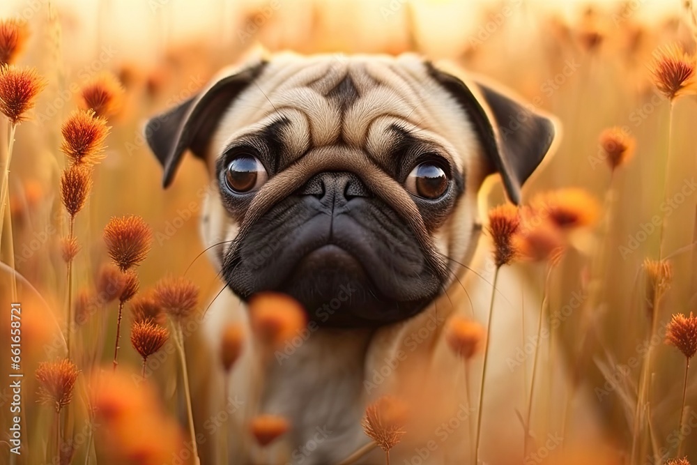 Pug Pictures: Adorable and Expressive Eyes of Cute Pugs, generative AI