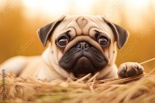 Adorable Pug Pictures  Showcasing the Charming and Playful Side of Cute Pugs  generative AI